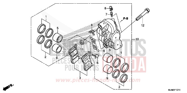BREMSSATTEL VR (VFR800XH/J/K) von VFR800X „Crossrunner“ PEARL GLARE WHITE (NHB53) von 2017